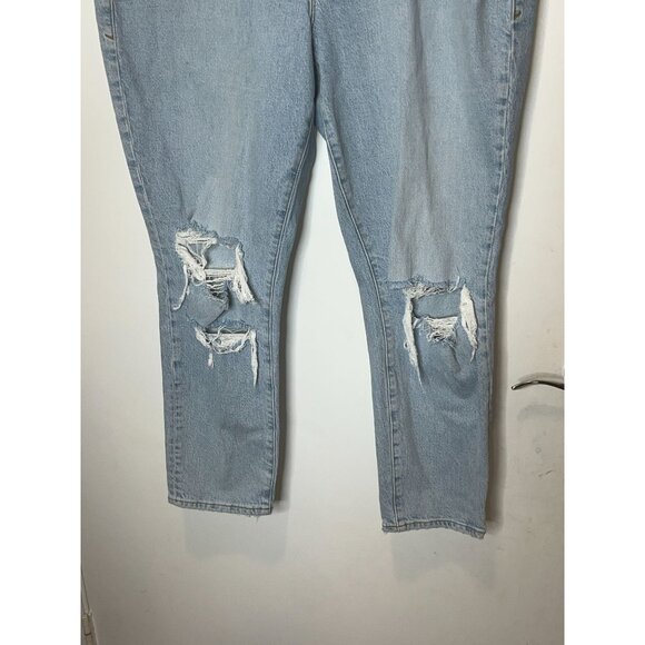 Good American Zara Light Blue Distressed Jeans Size 15 Womens - Picture 3 of 9